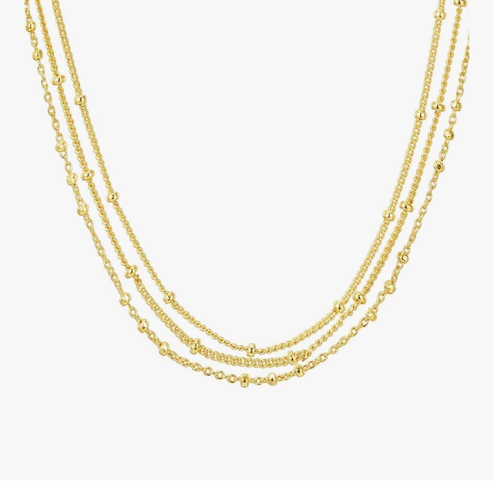 NEW 14K Gold Plated Dainty Layering Necklaces Elegant Gold Layered Necklace
